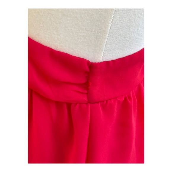 Wet Seal Red Mini Dress Waist Cut-Out Ruffle Scoop Collar Sleeveless Sz S - Picture 3 of 9